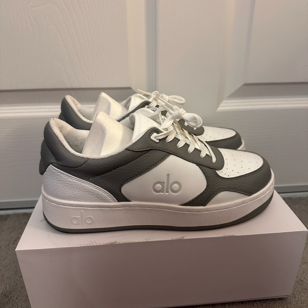 Alo White and Gray Sneakers